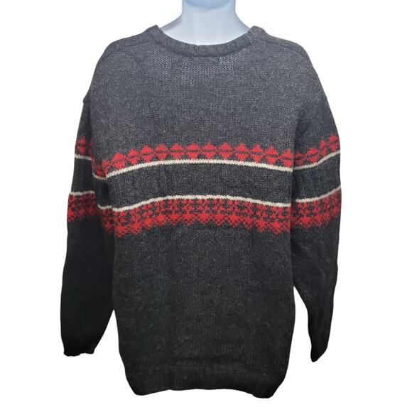 Structure Shetland Wool Sweater XL Nordic Knit Icelandic Style Woolmark Cert. - Picture 2 of 7